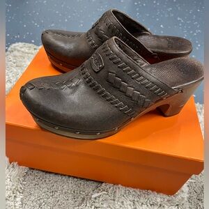 UGG Dark Brown Leather Mules